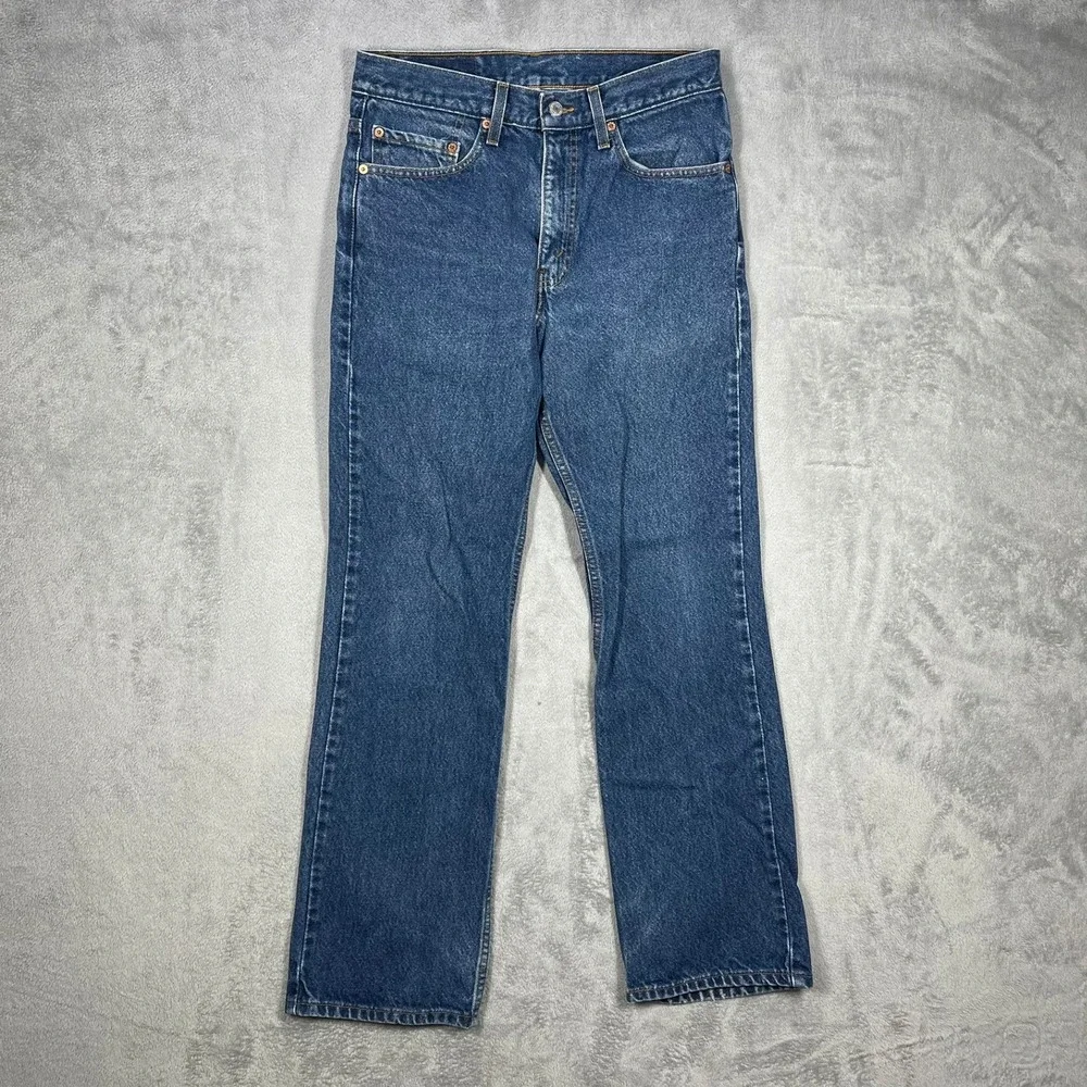 90's Levi's 517 Boot Cut Jeans Mens 32x32 Blue Medium Wash Denim 0216 Vintage
